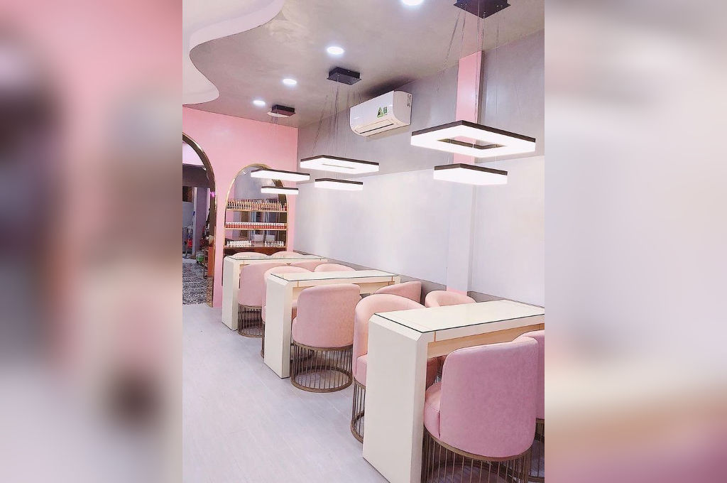 Nail technician station at The Beauty Loft Manchester